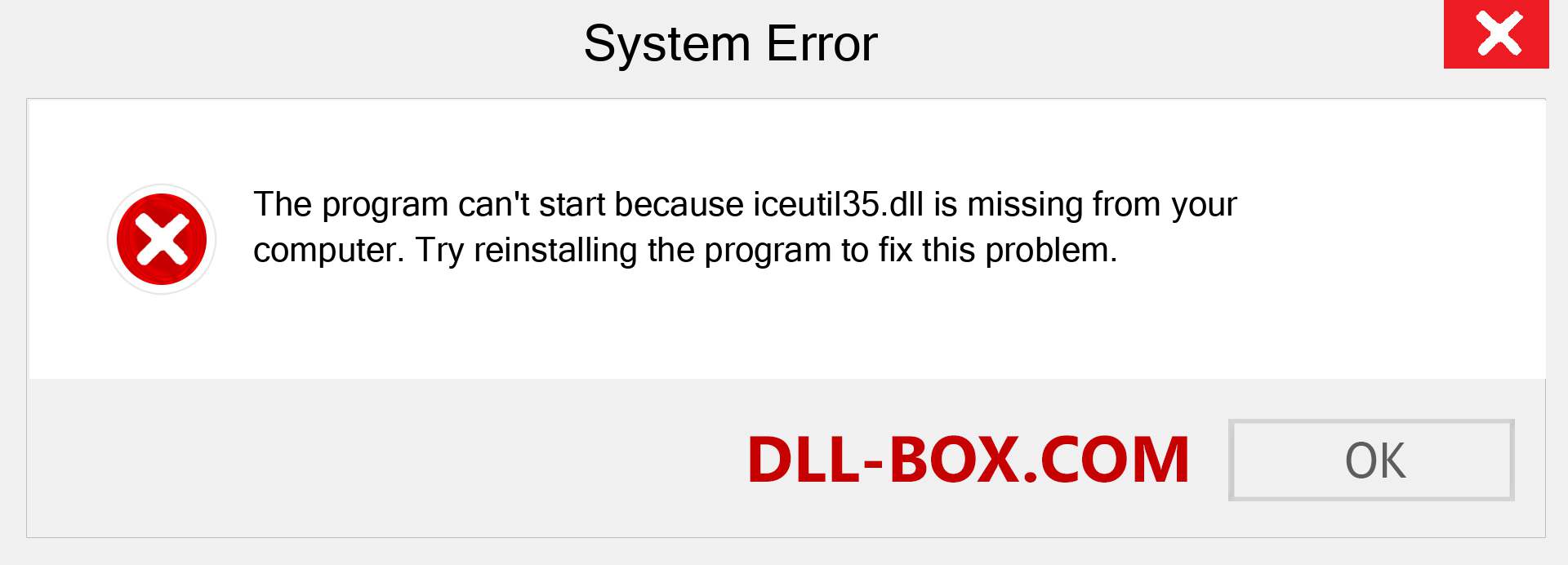  iceutil35.dll file is missing?. Download for Windows 7, 8, 10 - Fix  iceutil35 dll Missing Error on Windows, photos, images